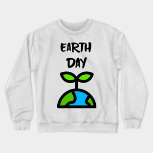 EARTH Day Celebration Save Our Planet Black Crewneck Sweatshirt